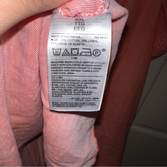 NWT Old Navy Coral Sleeveless Ruffle-Trim Linen-Blend Women’s Top Size XXL - Picture 10 of 14